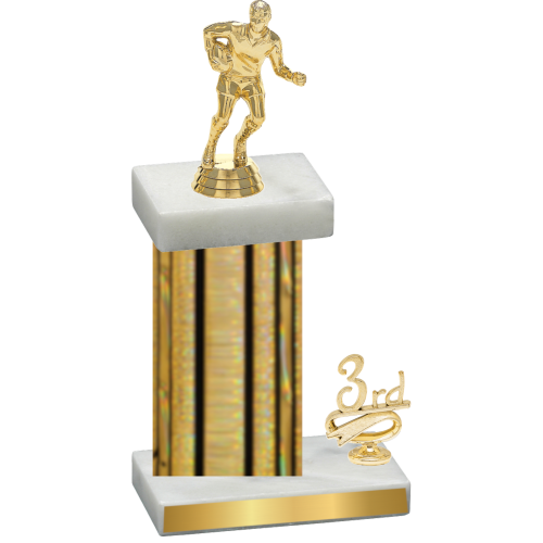 Accented Single Gold Glacier Third Place Rugby Trophy