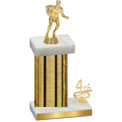 Accented Single Gold Glacier Fourth Place Rugby Trophy