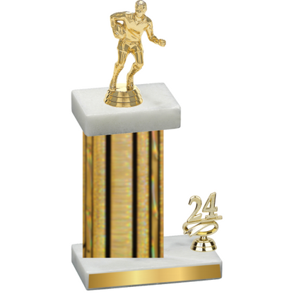 Accented Single Gold Glacier Year Rugby Trophy