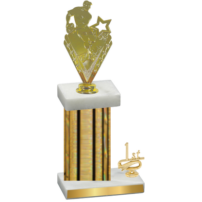 Accented Single Gold Glacier First Place Rugby Trophy