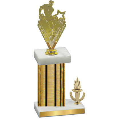 Accented Single Gold Glacier Victory Rugby Trophy