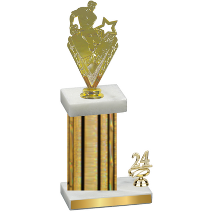 Accented Single Gold Glacier Year Rugby Trophy