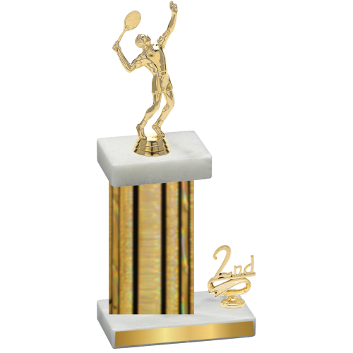 Accented Single Gold Glacier Second Place Tennis Trophy