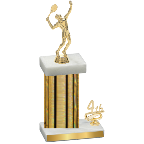 Accented Single Gold Glacier Fourth Place Tennis Trophy