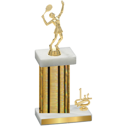 Accented Single Gold Glacier First Place Tennis Trophy