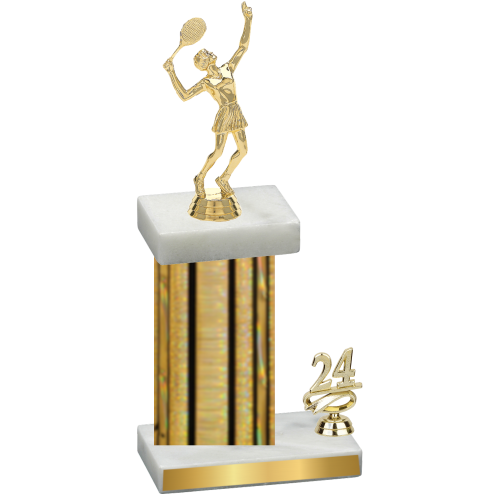 Accented Single Gold Glacier Year Tennis Trophy