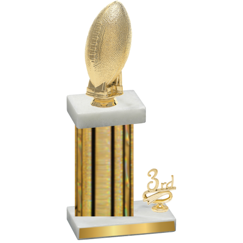 Accented Single Gold Glacier Third Place Football Trophy