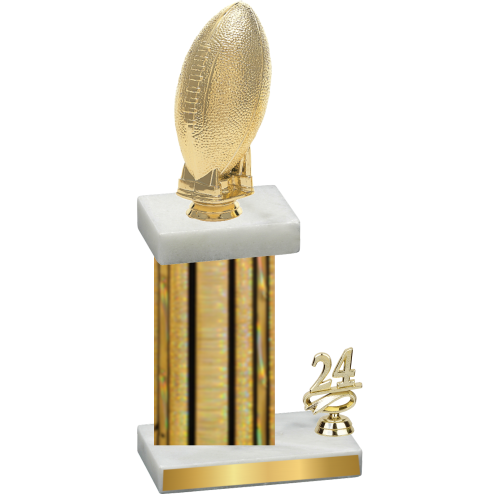 Accented Single Gold Glacier Year Football Trophy