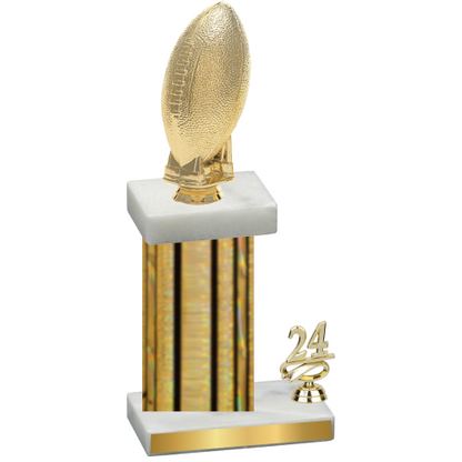 Accented Single Gold Glacier Year Football Trophy