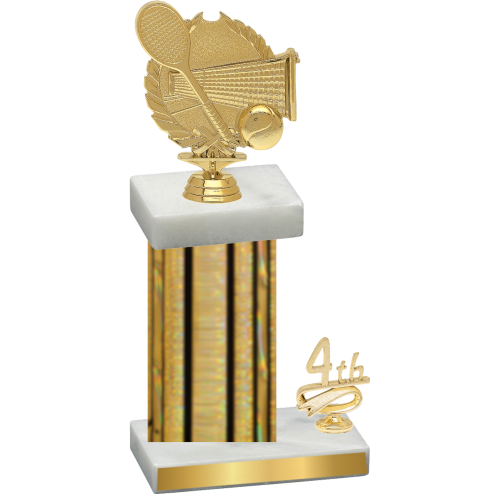 Accented Single Gold Glacier Fourth Place Tennis Trophy