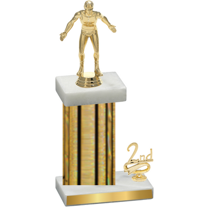 Accented Single Gold Glacier Second Place Wrestling Trophy