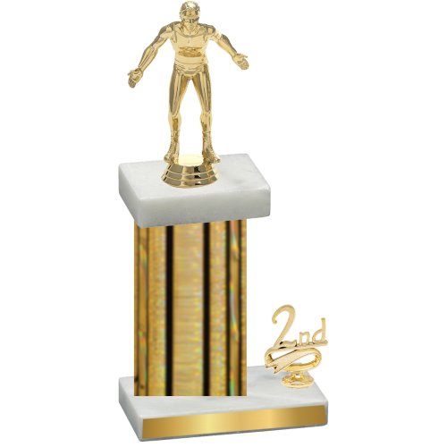 Accented Single Gold Glacier Second Place Wrestling Trophy