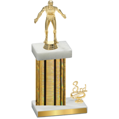 Accented Single Gold Glacier Third Place Wrestling Trophy