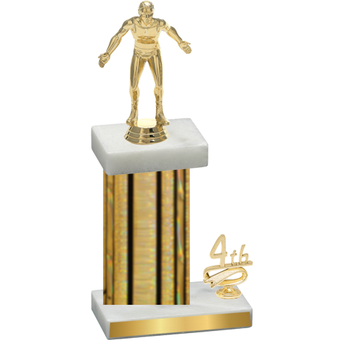 Accented Single Gold Glacier Fourth Place Wrestling Trophy