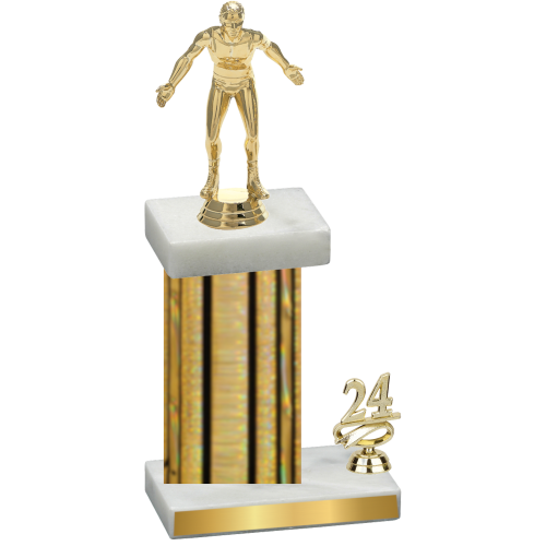 Accented Single Gold Glacier Year Wrestling Trophy