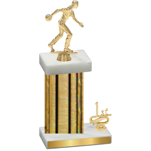 Accented Single Gold Glacier First Place Bowling Trophy