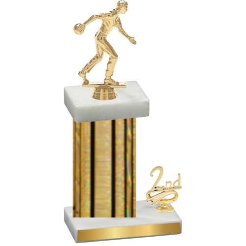 Accented Single Gold Glacier Second Place Bowling Trophy