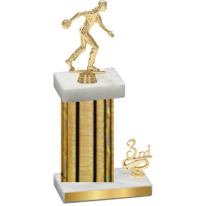 Accented Single Gold Glacier Third Place Bowling Trophy