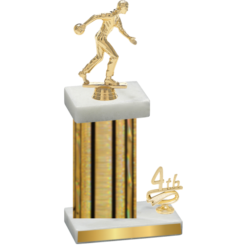 Accented Single Gold Glacier Fourth Place Bowling Trophy