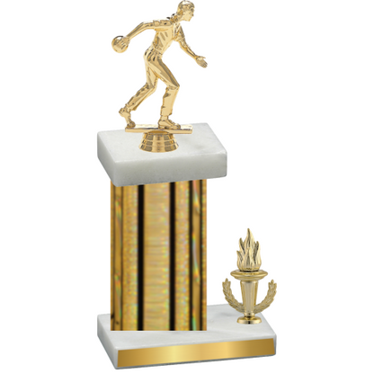 Accented Single Gold Glacier Victory Bowling Trophy