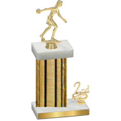 Accented Single Gold Glacier Second Place Bowling Trophy