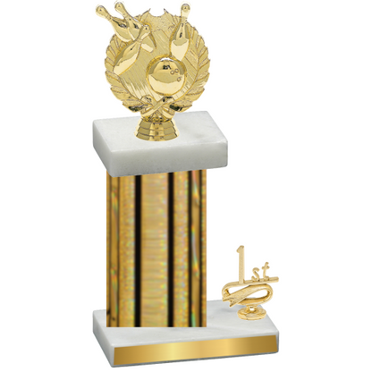 Accented Single Gold Glacier First Place Bowling Trophy