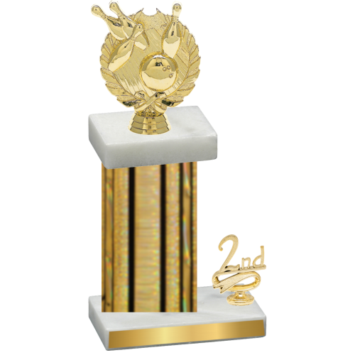 Accented Single Gold Glacier Second Place Bowling Trophy