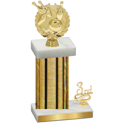 Accented Single Gold Glacier Third Place Bowling Trophy