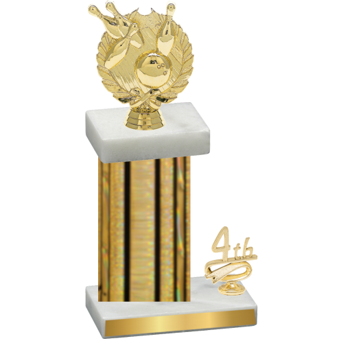 Accented Single Gold Glacier Fourth Place Bowling Trophy