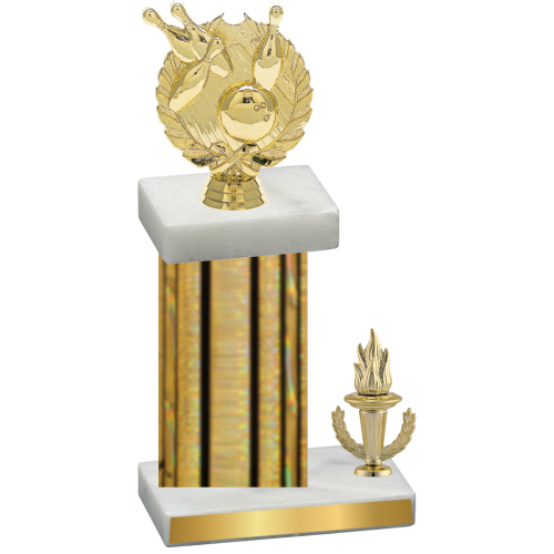 Accented Single Gold Glacier Victory Bowling Trophy