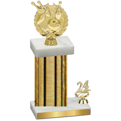 Accented Single Gold Glacier Year Bowling Trophy