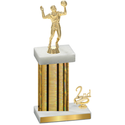 Accented Single Gold Glacier Second Place Volleyball Trophy