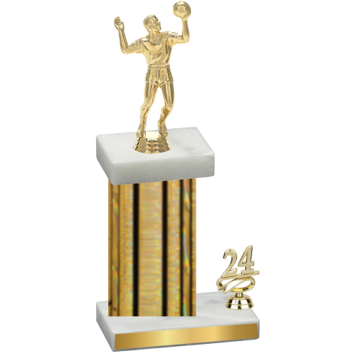 Accented Single Gold Glacier Year Volleyball Trophy