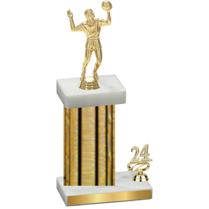 Accented Single Gold Glacier Year Volleyball Trophy