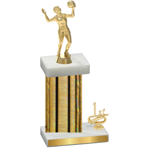 Accented Single Gold Glacier First Place Volleyball Trophy