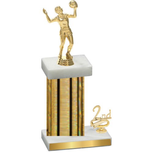 Accented Single Gold Glacier Second Place Volleyball Trophy