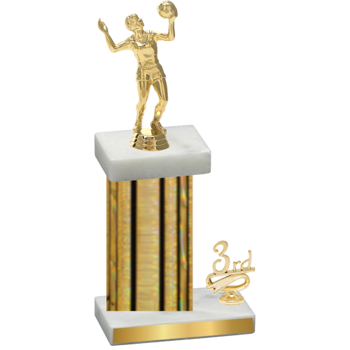 Accented Single Gold Glacier Third Place Volleyball Trophy