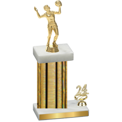 Accented Single Gold Glacier Year Volleyball Trophy