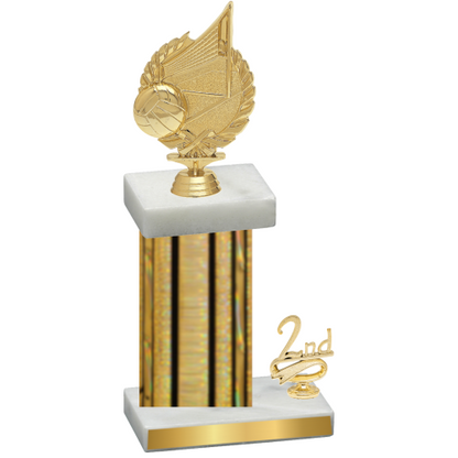 Accented Single Gold Glacier Second Place Volleyball Trophy