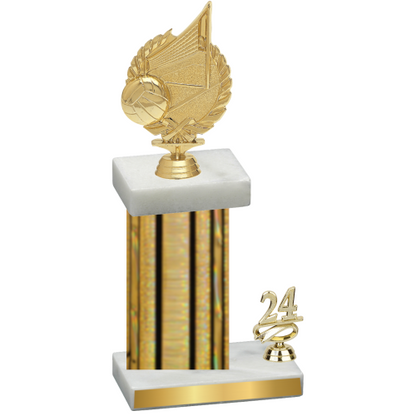 Accented Single Gold Glacier Year Volleyball Trophy