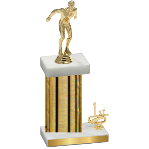 Accented Single Gold Glacier First Place Swimming Trophy