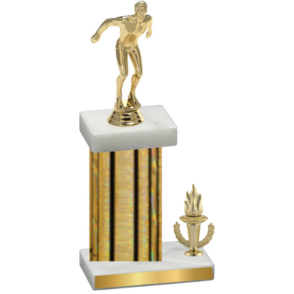 Accented Single Gold Glacier Victory Swimming Trophy