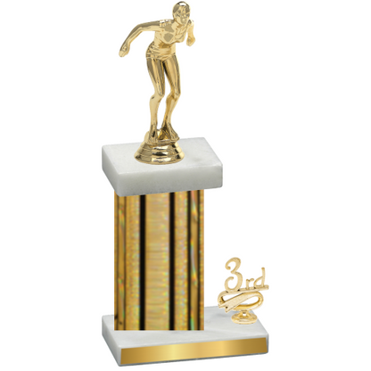 Accented Single Gold Glacier Third Place Tennis Trophy