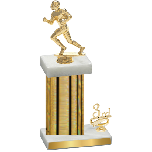 Accented Single Gold Glacier Third Place Football Trophy