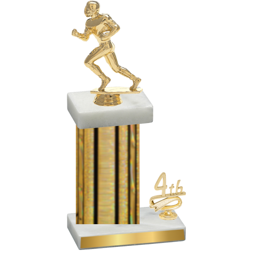 Accented Single Gold Glacier Fourth Place Football Trophy