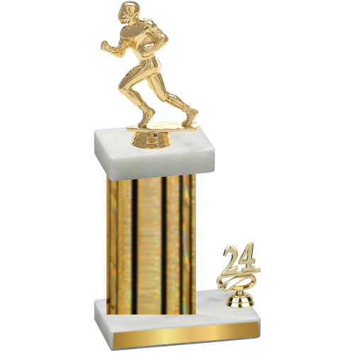 Accented Single Gold Glacier Year Football Trophy