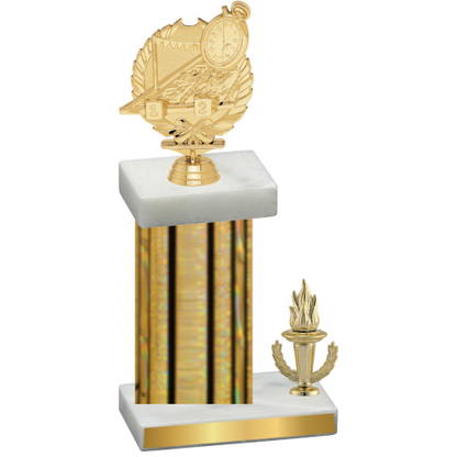 Accented Single Gold Glacier Victory Swimming Trophy