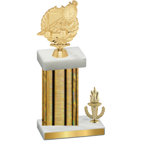 Accented Single Gold Glacier Victory Swimming Trophy