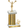 Accented Single Gold Glacier Fourth Place Cheerleading Trophy