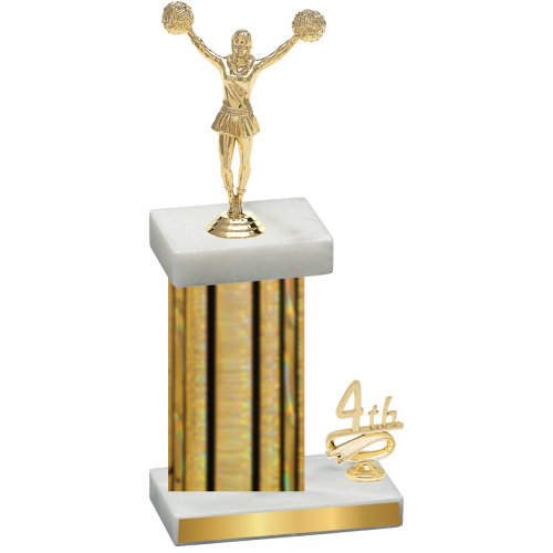 Accented Single Gold Glacier Fourth Place Cheerleading Trophy